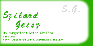 szilard geisz business card