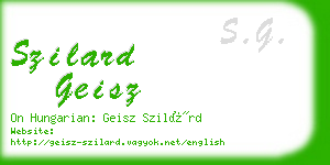 szilard geisz business card